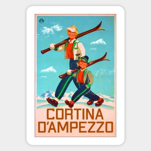 Cortina d'Ampezzo Skiing Italy Dolomite Mountains Dolomiti Belluno Sticker